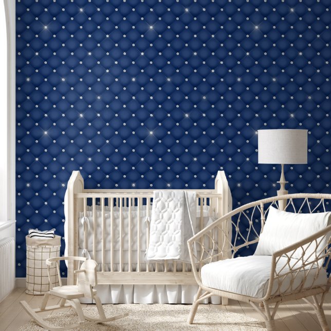 Luxury Diamond Tufted verlassen Bold Blue Tapete (Kinder)