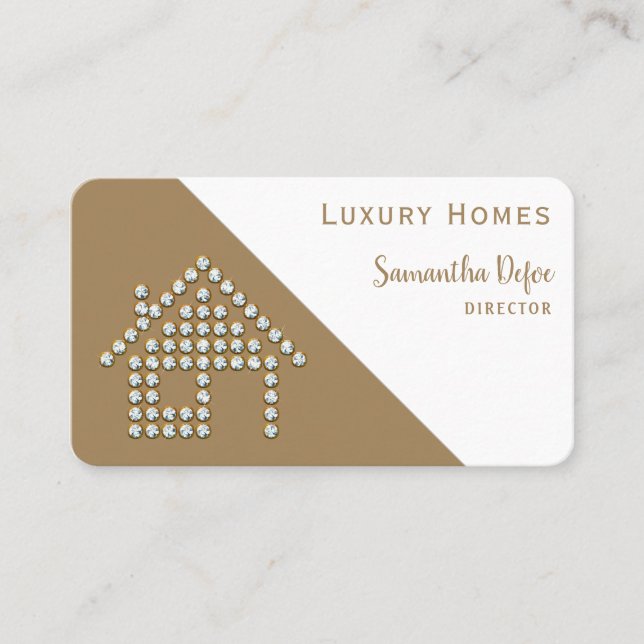 Luxury Diamond Zuhause | Berufliches reales Anwese Visitenkarte (Vorderseite)
