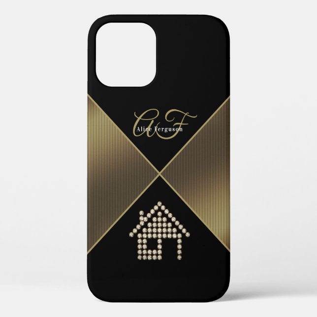 Luxury Diamond Zuhause | Goldene Krankenhäuser Case-Mate iPhone Hülle (Rückseite)