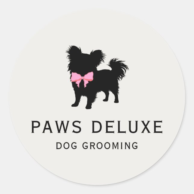 Luxury Dog Grooming Sticker | Dog Silhouette Logo (Vorderseite)