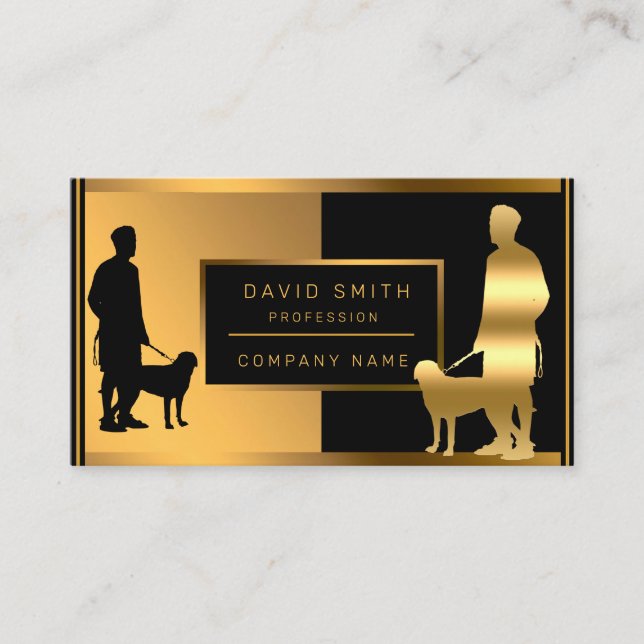 Luxury Dog Walker Beruflich Ihren Text hinzufügen Visitenkarte (Vorderseite)