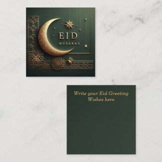 Luxury Eid Mubarak Greeting in Green Mitteilungskarte