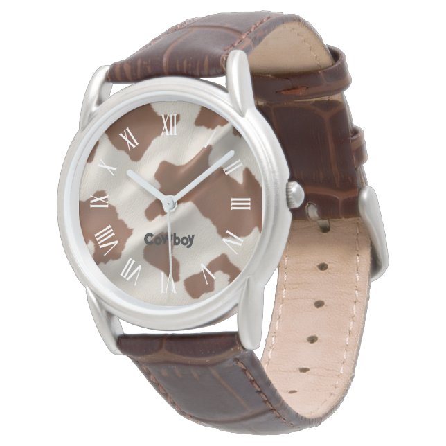 Luxury Elegant Faux Cow Leather Popular Collection Armbanduhr (Schrägansicht)