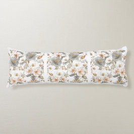 Luxury, Elegant, Gold Grey Flowers Pattern Seitenschläferkissen