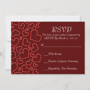 Luxury Elegant Hearts RSVP Karte