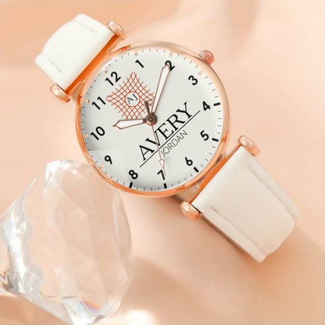 Luxury Elegant Monogram with Initials Armbanduhr (Von Creator hochgeladen)