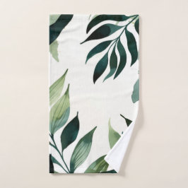 Luxury Emerald Green Gold Botanical Hand Towel Handtuch
