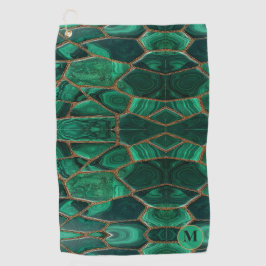 Luxury Emerald Malachite Green Marble Abstract Golfhandtuch