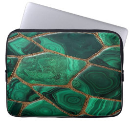 Luxury Emerald Malachite Green Marble Abstract Laptopschutzhülle
