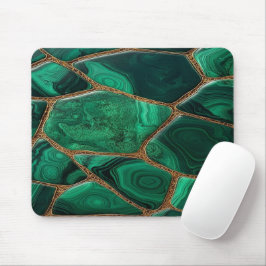 Luxury Emerald Malachite Green Marble Abstract Mousepad