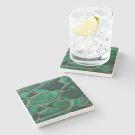 Luxury Emerald Malachite Green Marble Abstract Steinuntersetzer