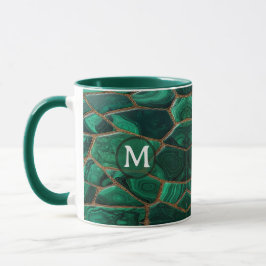 Luxury Emerald Malachite Green Marble Abstract Tasse