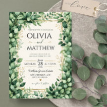 Luxury Eucalyptus Greenery Gold Botanical Frame