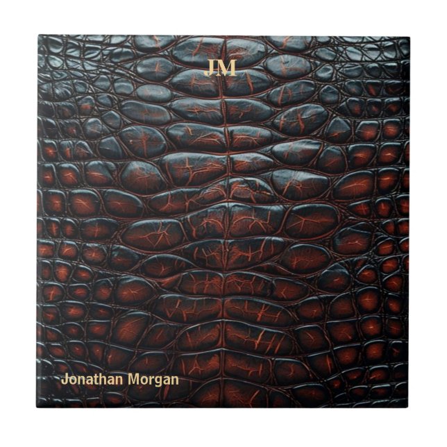 Luxury Executive Monogram Premium Leather  Fliese (Vorderseite)