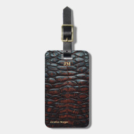 Luxury Executive Monogram Premium Leather Gepäckanhänger
