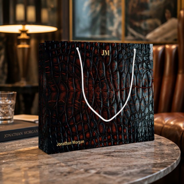 Luxury Executive Monogram Premium Leather  Große Geschenktüte (Von Creator hochgeladen)