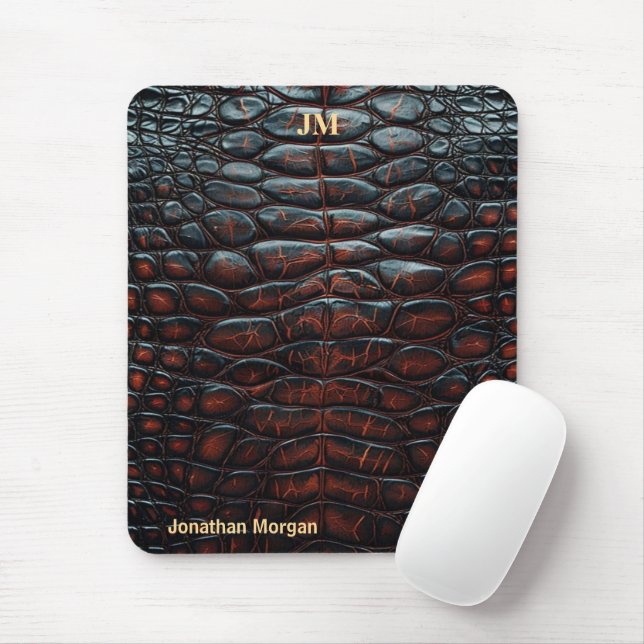 Luxury Executive Monogram Premium Leather  Mousepad (Mit Mouse)