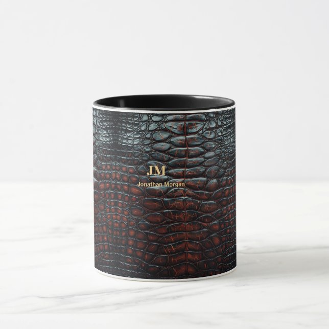 Luxury Executive Monogram Premium Leather  Tasse (Zentrum)