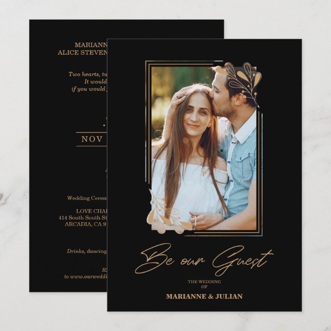 Luxury Fake Golden Branches Fancy Calligraphy (Vorne/Hinten)