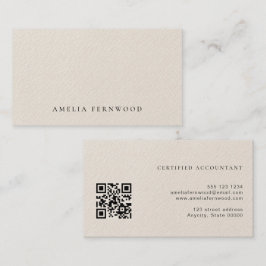 Luxury Faux Leather Certified Accountant QR Code Visitenkarte