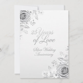 Luxury Floral 25th Wedding Anniversary Card Feiertagskarte