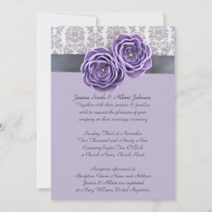 Luxury Floral Lavender Ribbon Belt Wedite Einladun Einladung