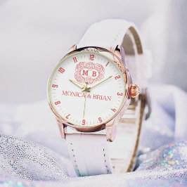 Luxury Floral Monogram Timepiece for Him & Her Armbanduhr
