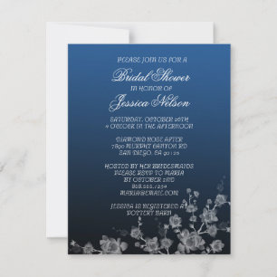 Luxury Floral Peony Denim Bridal Einladung