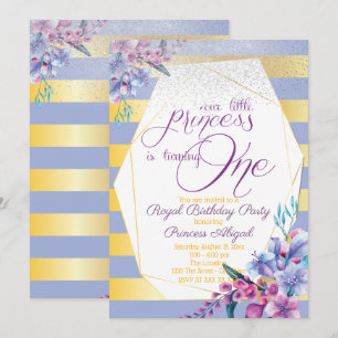 Luxury Floral Princess Birthday Einladung