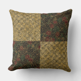 Luxury Flowers and Gold Pattern ,Gold Black Red Kissen
