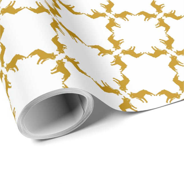 Luxury French Bulldog grafisches Muster Geschenkpapier (Rolleneckpunkt)