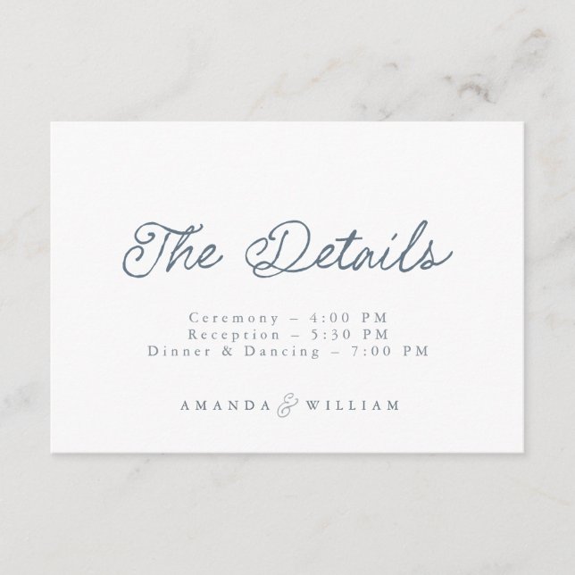 Luxury French Wedding Details Card  Einladung (Vorderseite)