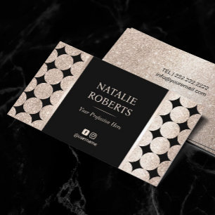 Luxury Geometric Gold Beauty Salon Haar Stylist Visitenkarte