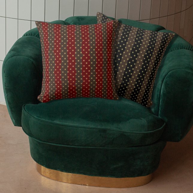 Luxury Geometric Gold Punkt Farbige Streifen Kissen (Von Creator hochgeladen)