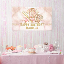 Luxury Girl Birthday Pink Gold Baseball