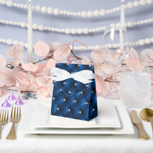 Luxury Glam Blue Imitats Velvet Geschenkschachtel