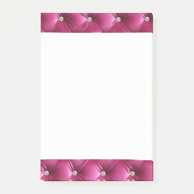 Luxury Glam Girly Pink Imitats Velvet Post-it Klebezettel (Vorderseite)