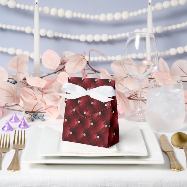 Luxury Glam Red Imitats Velvet Geschenkschachtel (Hochzeit)
