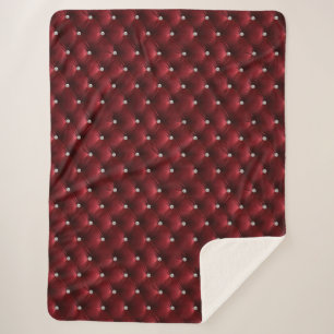 Luxury Glam Red Imitats Velvet Sherpadecke