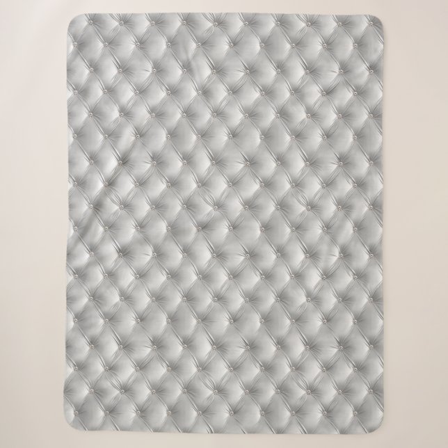 Luxury Glam Soft Gray Imitats Velvet Sherpadecke (Vorderseite)