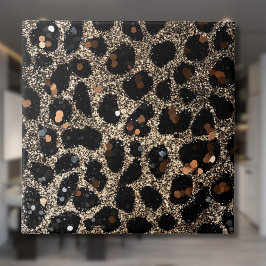 Luxury Glitter Brown Black Gold Leopard Pattern Fliese