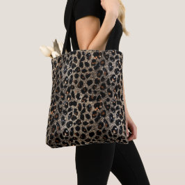 Luxury Glitter Brown Black Gold Leopard Pattern Tasche