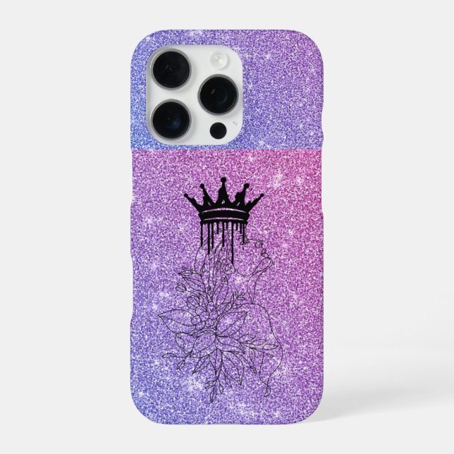 Luxury Glitzer iPhone Case 16 Pro Hülle (Rückseite)
