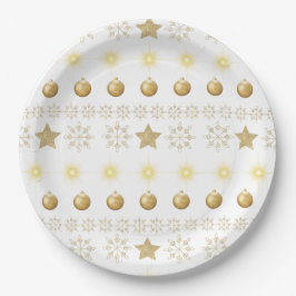 Luxury Gold and White Luxury Festive Pappteller