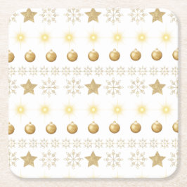 Luxury Gold and White Luxury Festive Rechteckiger Pappuntersetzer