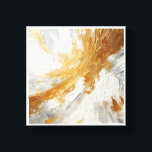 Luxury Gold and White Textured Art - Modern Palett Leinwanddruck<br><div class="desc">A stunning abstract piece featuring heavy, energetic brushstrokes and palette knife textures in radiant gold, bright white, and subtle grey. This impasto-style design creates a sense of dynamic movement and three-dimensional depth, making it a perfect focal point for minimalist living rooms, luxury offices, or contemporary hallways.</div>
