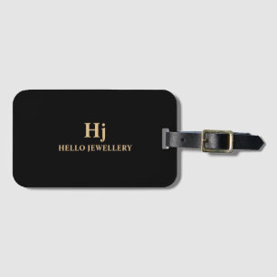 Luxury Gold Black Monogram Minimal Gepäckanhänger