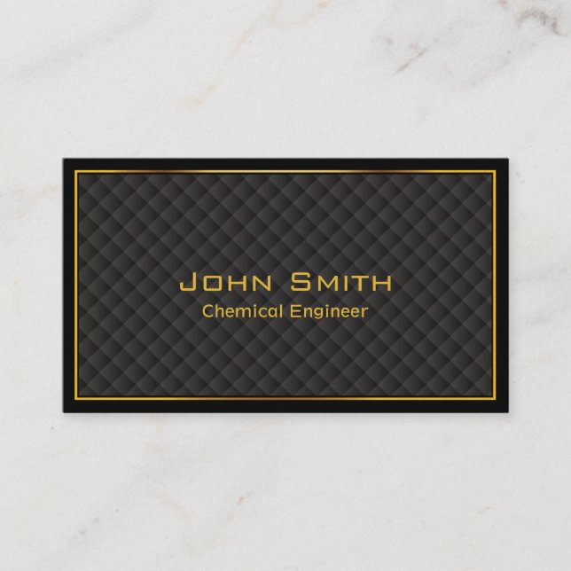 Luxury Gold Border Chemical Engineer Business Card Visitenkarte (Vorderseite)