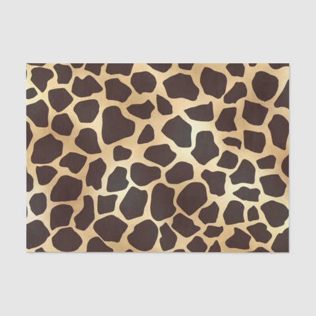 Luxury Gold Brown Giraffe Tierdruckmuster Seidenpapier (Vorderseite)