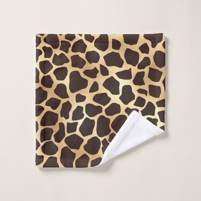 Luxury Gold Brown Giraffe Tierdruckmuster Waschlappen (Waschlappen)